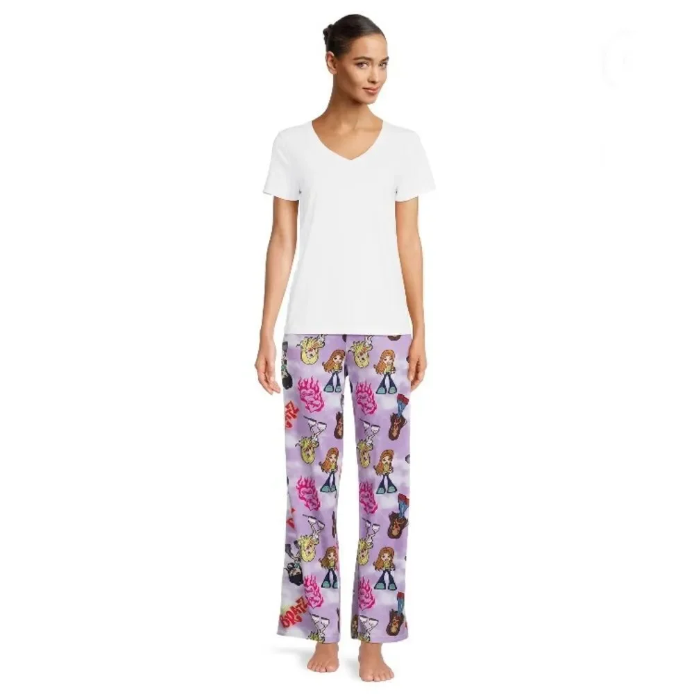 Women’s Juniors’ Bratz Print Comfy Lounge Pajama Sleep Pants, Size 3X